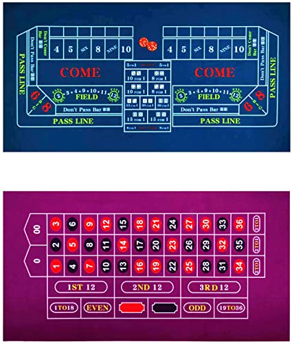 BALIKEN 36 x 72 Inches Roulette Table & Craps Table Top Casino Felt Professional Grade Mat