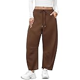 CARCOS Plus Size Pants for Women Barrel Sweatpants Baggy Wide Leg Lounge Drawstring Casual Palazoo with Pockets XL-5XL