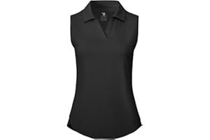 BGOWATU Women's Sleeveless Golf Polo Shirts Collared V Neck Tennis Tank Tops UPF 50+ Quick Dry Lightweight
