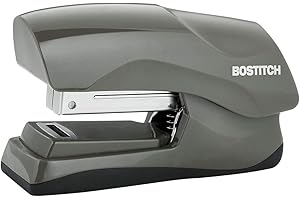 Bostitch Office Heavy Duty Stapler, 40 Sheet Capacity, No Jam, Half Strip, Fits into the Palm of Your Hand, For Classroom, Office or Desk, Gray