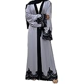 Adult Women's Fashion Embroidered Robe Türkiye Casual Cardigan Islamic Long Cardigan Dress
