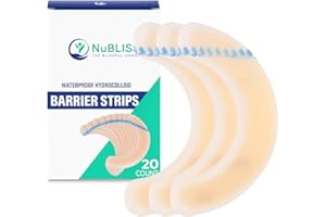 NUBLISS 20PCS Ostomy Barrier Strips – Elastic, Leakproof, Waterproof Ostomy Tape for Skin - Hydrocolloid Ostomy Supplies - Medical-Grade Adhesive Seal Strip for Ileostomy, Urostomy, Colostomy Bags