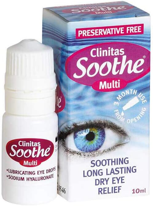 Clinitas Soothe Lub Eye Drops 10ml Sodium Hyaluronate Sterile Preservative-Free