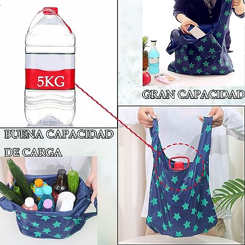 12PIEZAS Bolsas de la Compra Ecológicas, Bolsas de la Compra Portátiles Gran Capacidad Colsas Impermeables Bolsas de la Compra Plegables Supermercado