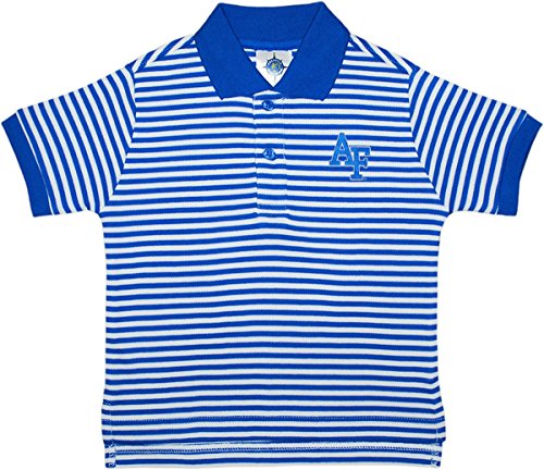 Air Force Academy Falcons Striped Polo Shirt by Creative Knitwear, Royal/White, 3T