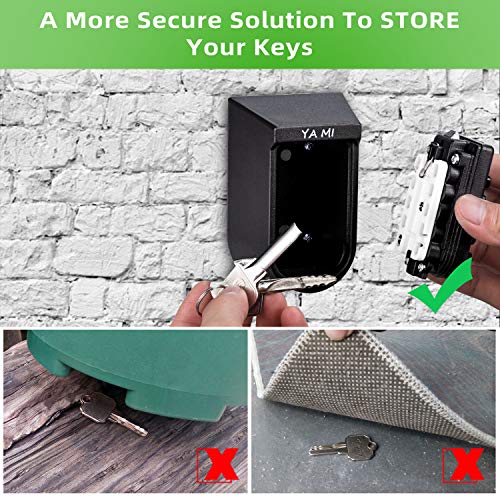 YA MI Key Lock Box,Outdoor/Indoor Wall Mount Key Safe BoxHouse use Key