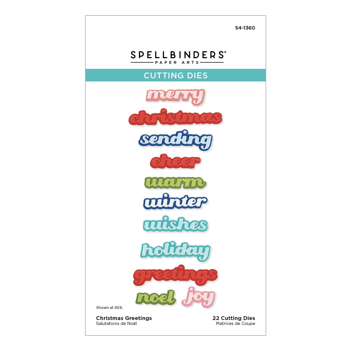 Spellbinders S4-1360 Christmas Greetings Etched Dies from The Home for The Holidays Collection