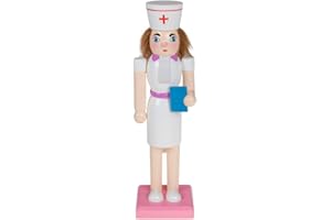 Clever Creations Nurse 10 Inch Traditional Wooden Nutcracker, Festive Christmas Décor for Shelves and Tables