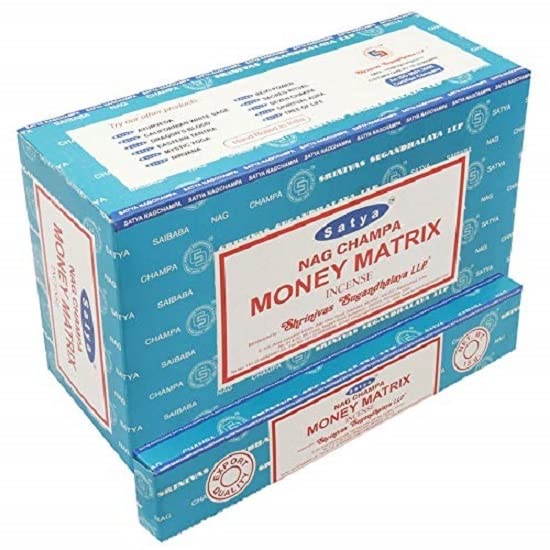 Satya 01409 Nag Champa (MONEY MATRIX) Incense Sticks 12 Packs x 15g
