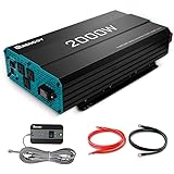 Renogy 2000W Pure Sine Wave Inverter 12V DC to 120V AC Converter for Home, RV, Truck, Off-Grid Solar Power Inverter 12V to 11