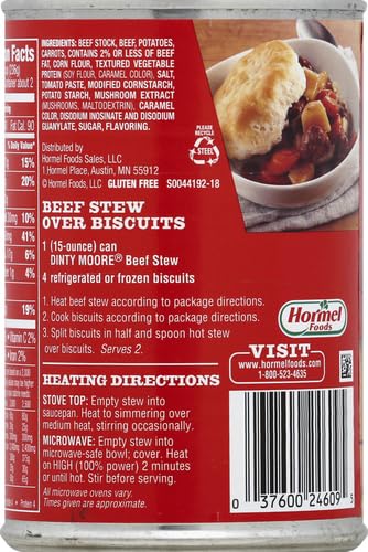 DINTY MOORE BEEF STEW, FRESH POTATOES & CARROTS, 15 OZ