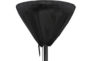 Betogeth Patio Heater Cover Top Stand Up with Zipper Outside Black Heater Head Covers for Standing Heat Lamp Waterproof Classic Terrace Round Propane Fire Sense Gas Outdoor