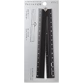 DESIGNPHIL 42286006 Midori Ruler Aluminum Multi Ruler, 11.8 inches (30 cm), Black A