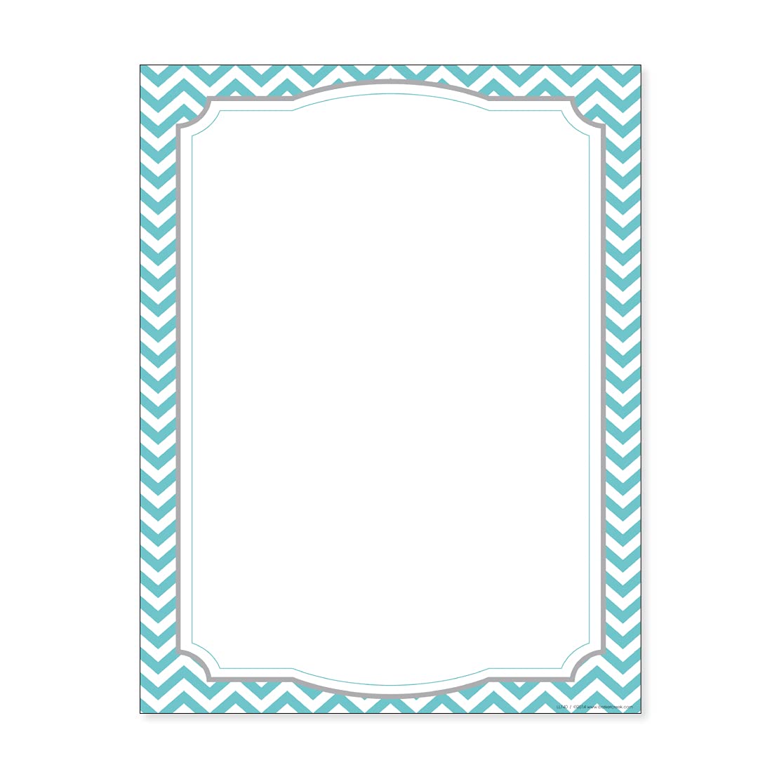 Barker Creek Designer Computer Paper, Turquoise Chevron, 8.5” x 11”, Decorative Printer Paper, Stationery, 50 Sheets per Pkg, Home, School and Office Supplies (740)