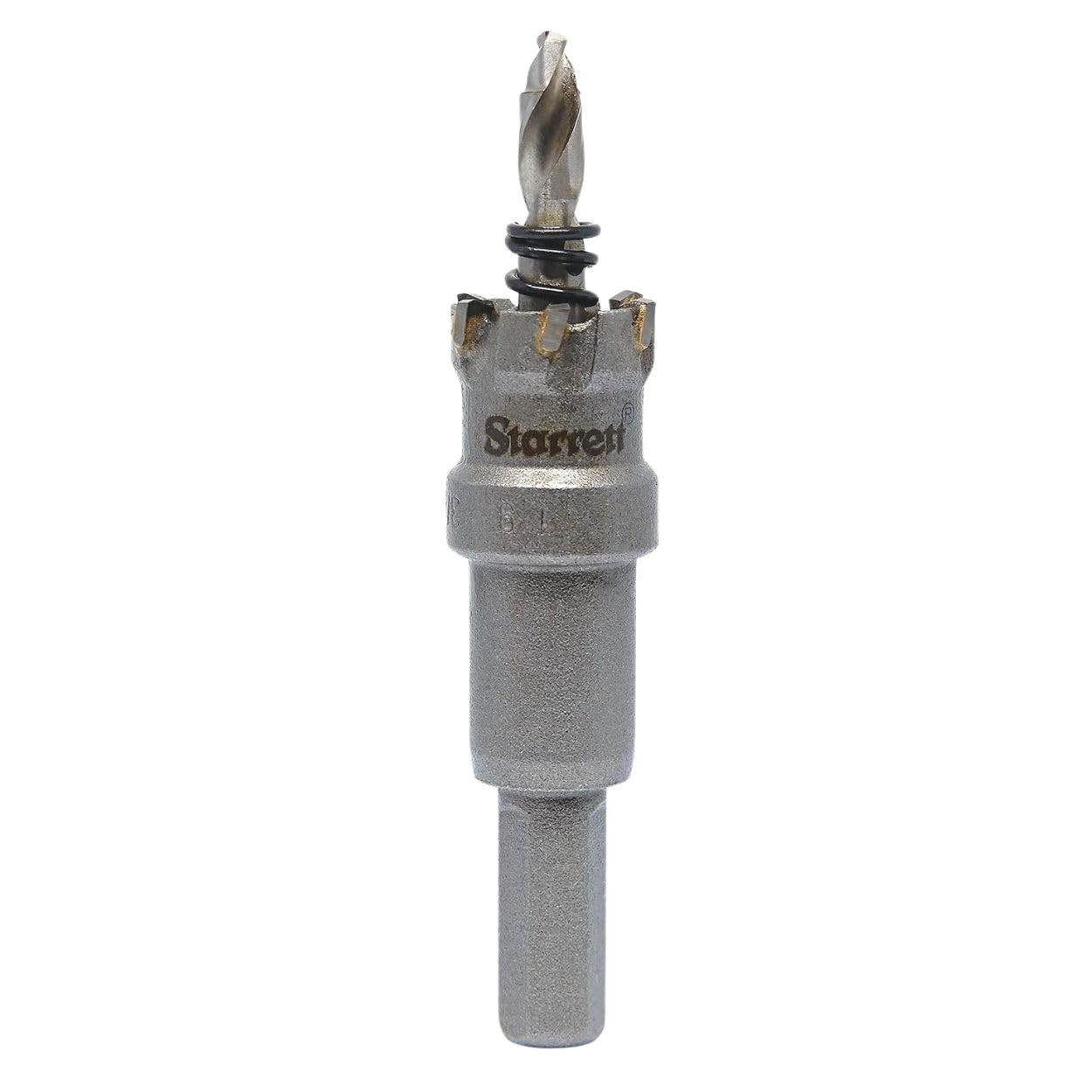 Starrett Tungsten Carbide Tipped Hole Saw - SM19 Sheet Metal Cutter With Arbor & Pilot Drill Bit - For Drilling Stainless Steel Aluminum Alloy - 19 mm