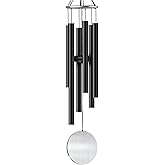 Litu Wind Chimes for Outside, 32-inch Aluminum Deep Tone Wind Chimes, Memorial WindChimes Outdoor, Best Gifts for Mom, Grandma, Suitable for Garden, Patio, Backyard Decoration(Black)