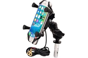 BOYIMU Motorcycles Phone Mount with Charger Mobile Phone Holder GPS Navigation Bracket for BMW S1000RR Suzuki GSX 1300R Hayabusa GSX-R 600 750 1000 Yamaha YZF Kawasaki Ninja Honda CBR -2023 New
