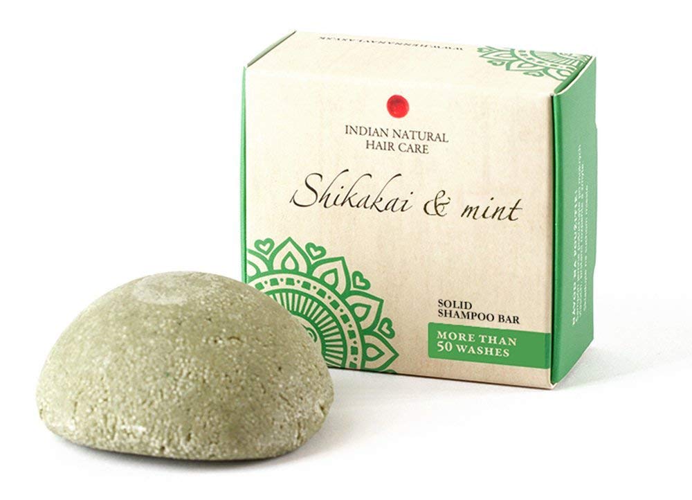 INDIAN NATURAL HAIR CARE Solid shampoo bar - Shikakai & mint - For normal-greasy and dandruff-prone hair - Indian Natural Hair Care - 60g