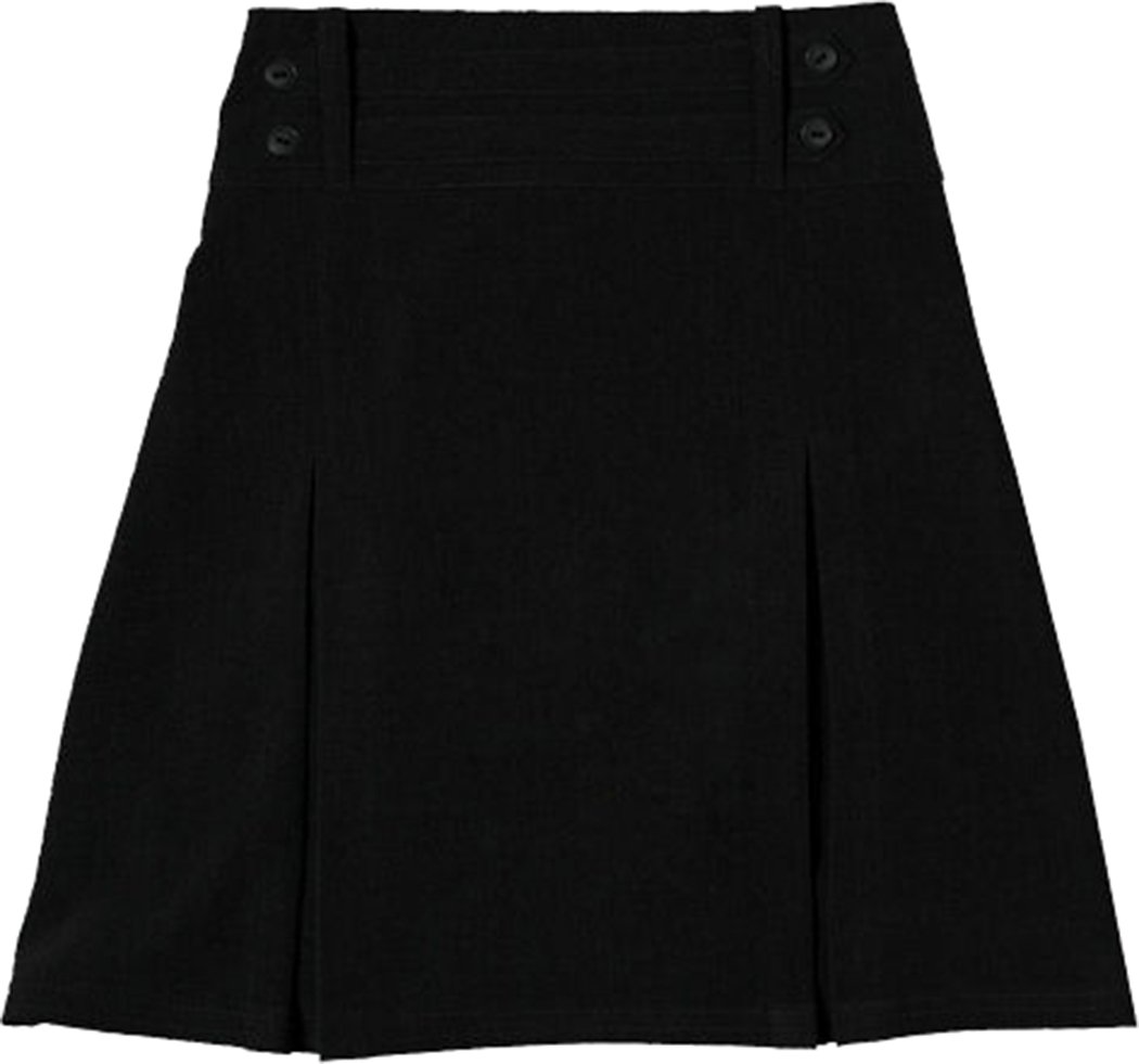 Girls Lycra Four Button Skirt Black 9-10 Years UK