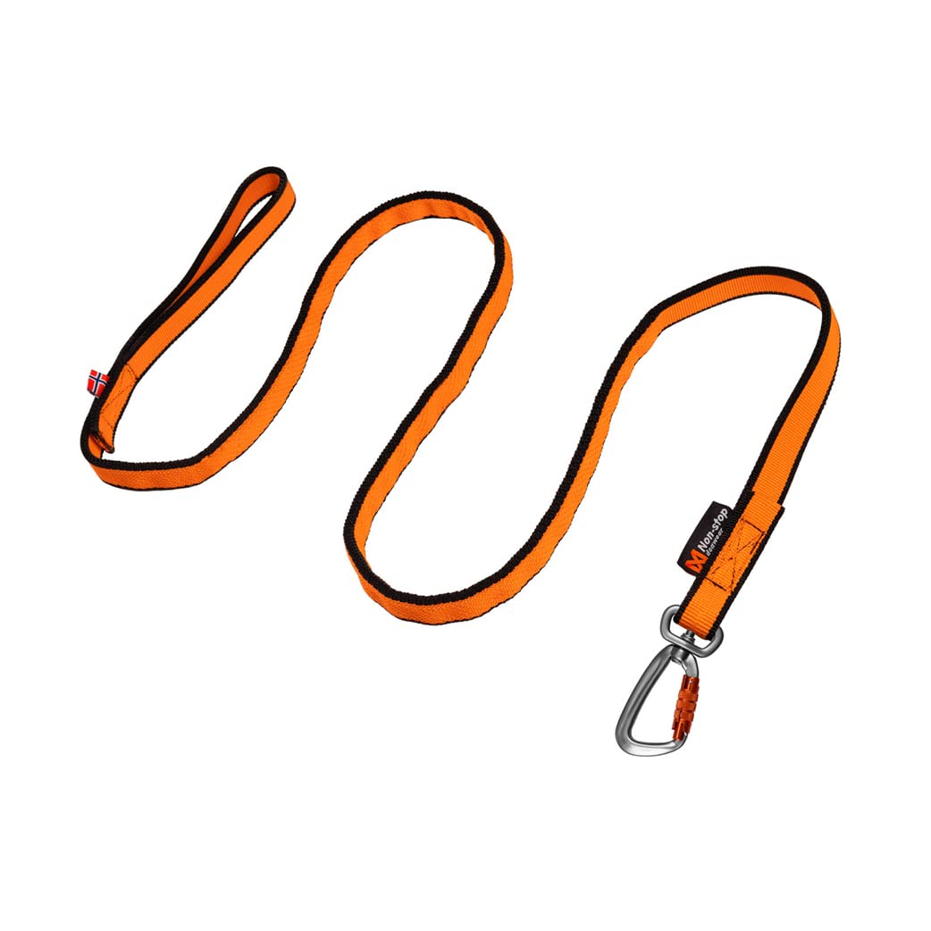 Non-Stop Dogwear Bungee Leash, Black/Orange - 2.8m/23mm
