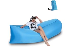 Inflatable Lounger Portable Hammock Air Sofa and Camping Chair with Water Proof& Anti-Air Leaking Design, Ideal Inflatable Co