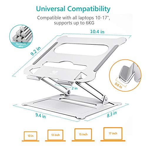 SAVFY Laptop Stand, Ergonomic Multi-Angle Height Adjustable Laptop Stand Holder, Aluminum Light Weight Adjustable Laptop Stand for 10\'\'-17\'\' MacBook, iPad, Notebook, Tablet