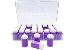 ROUCERLIN 40 PCS Finger Sponge Daubers with Storage Case, Finger Painting Sponge for Painting, Drawing Ink Crafts Chalk, Card Making, Kid's DIY (Purple)