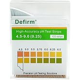 Defirm pH Test Strips Paper High Accuracy Universal Wide Range, pH 4.5-9.0 Acid Alkaline Litmus Test Strip Paper, Home Usage Water Swimming Pool Cosmetic Scientific School Lab Study pH Test
