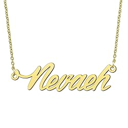 BYBWBL Nevaeh Name Pendant Necklace 18k Gold Plated