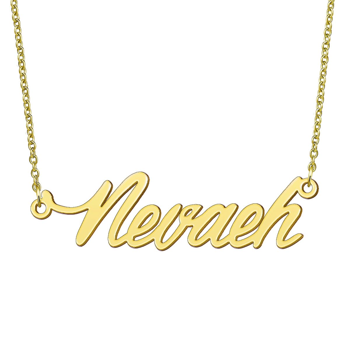 BYBWBL Nevaeh Name Pendant Necklace 18k Gold Plated