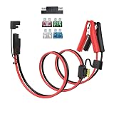ELFCULB 10AWG 3.3FT SAE Connectors, Battery Alligator Crocodile to SAE, SAE Quick Release Adapter to Alligator Clips Quick Disconnect Cable,with 5 Fuse,for Solar Panel Cars Motorcycles Battery Charger