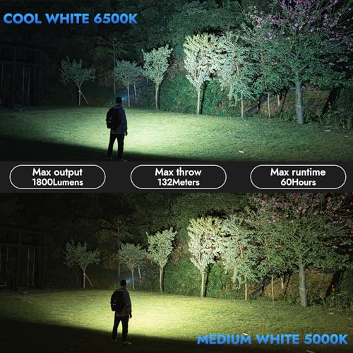 WUBEN E7 1800 Lumen Rechargeable Mini Flashlight with Magnet - Super Bright 6 Modes EDC Flashlight, Typ-C Rechargeable LED; IP68 Pocket Flashlight for Headlamp Use, Rescue, Camping
