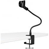 DictaStand - Microphone stand compatible with Nuance PowerMic 3, PowerMic 4 and Philips SpeechMike hands free dictation microphone, Gooseneck 13&rdquo;, Flexible Clamp-On Desktop Mic Stand with 360&deg;