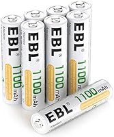 EBL AAA Rechargeable Batteries 1100mAh, 8 Pack AAA Batteries with Storage Cases
