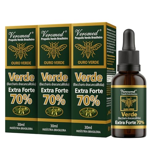 Kit 3x Extrato Própolis Verde Brasileiro Extra Forte 70% Veromed 30ml