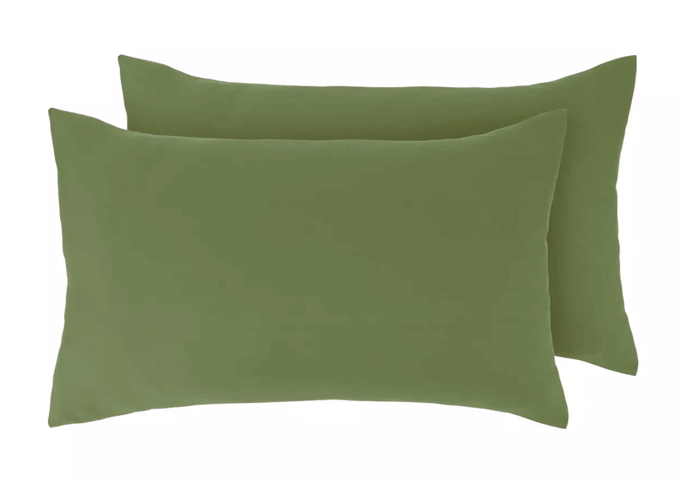 Pair of Pillowcases 2 Pack Pillow Cases Covers Anti-Allergy Anti-Bacterial Super Soft Touch Brushed Microfibre (Sage Green) — image 1
