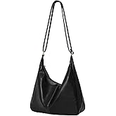 Badiya Hobo Bags for Women Tote Handbags Pu Leather Ultra Soft Slouchy Tote Purses Foldable Crossbody Bag