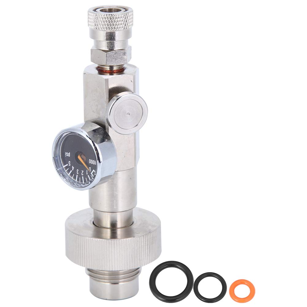 Keenso Stainless Steel Inflation Valve, Durable, High-Pressure Diving Oxygen Cylinder Valve Adapter for Divers, Recreational Sports, and Emergency Gas Charging