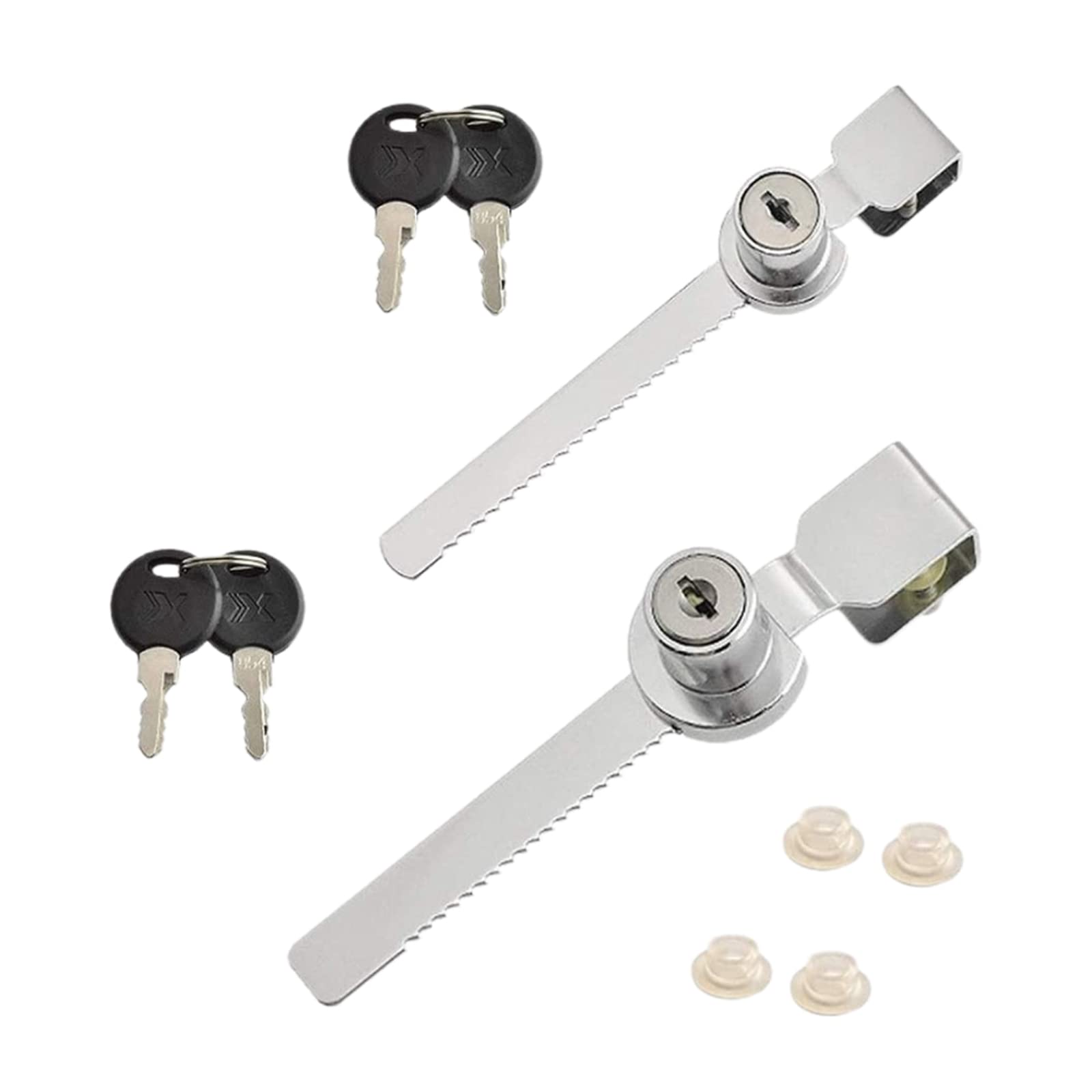 2 Set Sliding Glass Door Ratchet Locks Cabinet Door Locks Keyed Alike Window Locks for Glass Door Cabinet Display with 4 Keys