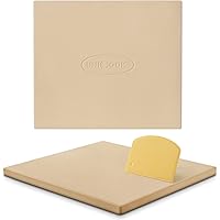 Unicook Pizza Stone for Oven and BBQ, 16 x 14 Inch Rectangular Bread Baking Stone, Thermal Shock Resistant, Heavy Duty Cordie