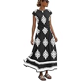 ETCYY Women's Summer Dresses Maxi Dress 2026 Sundresses Vacation Beach Dress Striped Twisted Front Long Dresses with Pockets