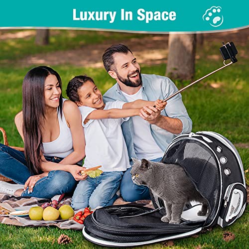 Expandable Cat Backpack, Siivton Space Capsule Transparent Pet Carrier