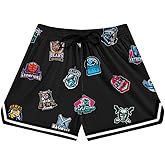 Sooluness Men's 5 Inches Inseam Mesh Graphic Basketball Shorts Drawstring Running Workout Shorts Summer Cool Casual Shorts
