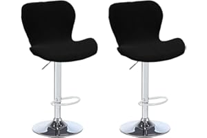 Bifaunvogel Counter Height Bar Chairs Cover Set of 2 Jacquard Swivel Bar Stools Slipcovers Stretchable Swivel Barstools Chair Covers Protector for Home Kitchen Bar Cafe Black