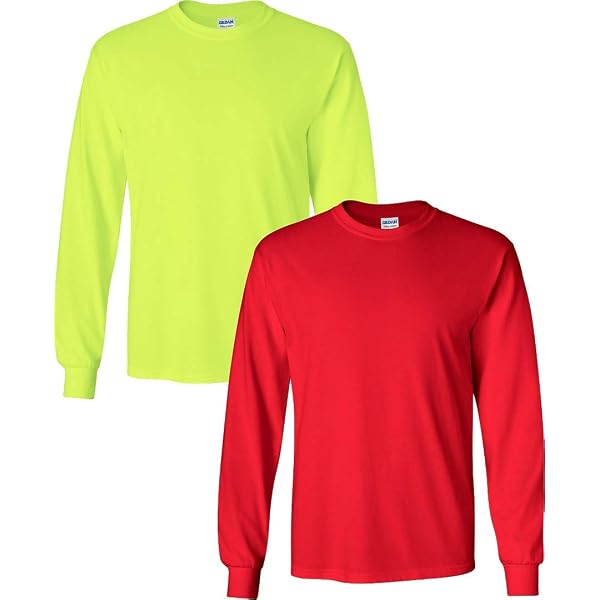 Gildan G500 Classico T-Shirt Uomo 100% Cotone – Confezione 2XL, Colore Maroon-SafetyGreen