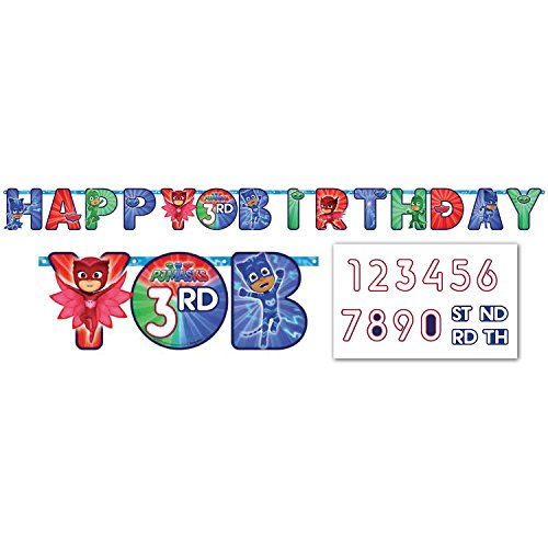 Amscan PJ Masks Happy Birthday Add-an-Age Letter Banner