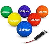 GoSports Playground Balls for Kids (Heavy Duty Set of 6) with Carry Bag and Ball Pump (Choose 8.5” or 10” Sizes)