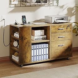YITAHOME File Cabinet with Charging Station, Mobile