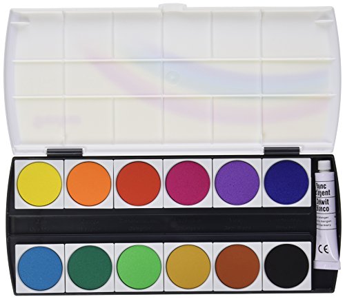 12 Opaque Water Colors & 1 Tube Opaque White