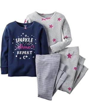 Baby Girls' 4 Piece PJ Set-Star